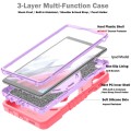 For Samsung Galaxy Tab A7 Lite X Rotation PC Hybrid Silicone Tablet Case with Strap(Red Purple)