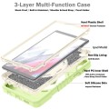 For Samsung Galaxy Tab A7 Lite X Rotation PC Hybrid Silicone Tablet Case with Strap(Yellow Green Whi