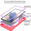 For Samsung Galaxy Tab A8 X200 X Rotation PC Hybrid Silicone Tablet Case with Strap(Red Purple)