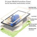 For Samsung Galaxy Tab A8 X200 X Rotation PC Hybrid Silicone Tablet Case with Strap(Yellow Green Whi
