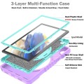 For Samsung Galaxy Tab A8 X200 X Rotation PC Hybrid Silicone Tablet Case with Strap(Purple Cyan)