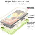 For Samsung Galaxy Tab A9 X110 X Rotation PC Hybrid Silicone Tablet Case with Strap(Yellow Green Whi