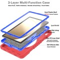 For Samsung Galaxy Tab A9+ X210 X Rotation PC Hybrid Silicone Tablet Case with Strap(Red Blue)