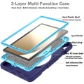 For Samsung Galaxy Tab A9+ X210 X Rotation PC Hybrid Silicone Tablet Case with Strap(Navy Sky Blue)