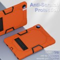 For Samsung Galaxy Tab A9+ X216 Contrast Color Robot Silicone Hybrid PC Tablet Case with Holder(Oran
