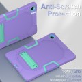 For Samsung Galaxy Tab A9+ X216 Contrast Color Robot Silicone Hybrid PC Tablet Case with Holder(Purp