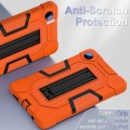 For Samsung Galaxy Tab A9 X115 Contrast Color Robot Silicone Hybrid PC Tablet Case with Holder(Orang