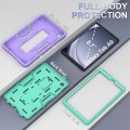 For Samsung Galaxy Tab A9 X115 Contrast Color Robot Silicone Hybrid PC Tablet Case with Holder(Purpl