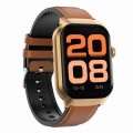 2.01 inch Leather Strap Bluetooth Call Smart Watch Support Heart Rate Monitoring / Non-invasive Bloo