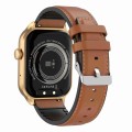2.01 inch Leather Strap Bluetooth Call Smart Watch Support Heart Rate Monitoring / Non-invasive Bloo