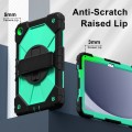 For Samsung Galaxy Tab A9+ X216 Contrast Color Robot C2 Silicone Hybrid PC Tablet Case(Black Mint Gr