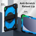 For Samsung Galaxy Tab A9+ X216 Contrast Color Robot C2 Silicone Hybrid PC Tablet Case(Black Blue)