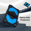 For Samsung Galaxy Tab A9+ X216 Contrast Color Robot C2 Silicone Hybrid PC Tablet Case(Black Blue)