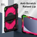 For Samsung Galaxy Tab A9+ X216 Contrast Color Robot C2 Silicone Hybrid PC Tablet Case(Black Rose Re