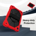 For Samsung Galaxy Tab A9+ X216 Contrast Color Robot C2 Silicone Hybrid PC Tablet Case(Red Black)