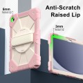 For Samsung Galaxy Tab A9+ X216 Contrast Color Robot C2 Silicone Hybrid PC Tablet Case(Rose Gold Bei
