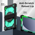 For Samsung Galaxy Tab A9 X115 Contrast Color Robot C2 Silicone Hybrid PC Tablet Case(Black Mint Gre