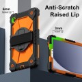 For Samsung Galaxy Tab A9 X115 Contrast Color Robot C2 Silicone Hybrid PC Tablet Case(Black Orange)