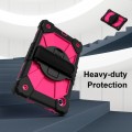 For Samsung Galaxy Tab A9 X115 Contrast Color Robot C2 Silicone Hybrid PC Tablet Case(Black Rose Red