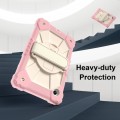 For Samsung Galaxy Tab A9 X115 Contrast Color Robot C2 Silicone Hybrid PC Tablet Case(Rose Gold Beig