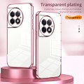 For OnePlus Ace 2 Pro Transparent Plating Fine Hole Phone Case(Pink)