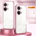 For OnePlus Ace 2V / Nord 3 Transparent Plating Fine Hole Phone Case(Pink)