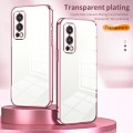 For OnePlus Nord 2 5G Transparent Plating Fine Hole Phone Case(Purple)