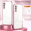 For OnePlus Nord Transparent Plating Fine Hole Phone Case(Gold)