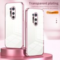 For OnePlus 8 Pro Transparent Plating Fine Hole Phone Case(Pink)