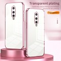 For OnePlus 8 Transparent Plating Fine Hole Phone Case(Pink)