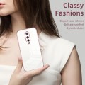 For OnePlus 8 Transparent Plating Fine Hole Phone Case(Pink)