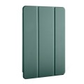 For Huawei MatePad Pro 11 2024 3-fold Clear TPU Leather Tablet Case with Pen Slot(Green)