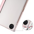 For Huawei MatePad Pro 11 2024 3-fold Clear TPU Leather Tablet Case with Pen Slot(Pink)