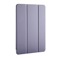 For Huawei MatePad Pro 11 2024 3-fold Clear TPU Leather Tablet Case with Pen Slot(Lavender Purple)