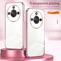 For Honor X50 Transparent Plating Fine Hole Phone Case(Pink)