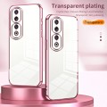 For Honor 90 Pro Transparent Plating Fine Hole Phone Case(Pink)