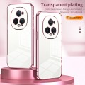 For Honor Magic5 Ultimate Transparent Plating Fine Hole Phone Case(Pink)