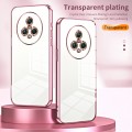 For Honor Magic5 Transparent Plating Fine Hole Phone Case(Pink)