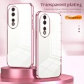 For Honor 80 Transparent Plating Fine Hole Phone Case(Pink)