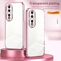 For Honor 80 Pro Transparent Plating Fine Hole Phone Case(Pink)