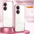 For Honor Play 30 Plus Transparent Plating Fine Hole Phone Case(Pink)