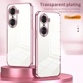 For Honor 60 Pro Transparent Plating Fine Hole Phone Case(Purple)