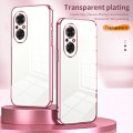 For Honor 50 SE Transparent Plating Fine Hole Phone Case(Pink)