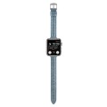 For Apple Watch Ultra 2 49mm Slim Crocodile Leather Watch Band(Light Blue)