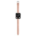 For Apple Watch Series 8 41mm Slim Crocodile Leather Watch Band(Pink)