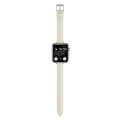 For Apple Watch Series 6 44mm Slim Crocodile Leather Watch Band(Beige)