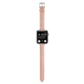 For Apple Watch 38mm Slim Crocodile Leather Watch Band(Pink)