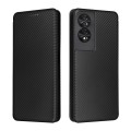 For TCL 40 NXTpaper 4G Carbon Fiber Texture Flip Leather Phone Case(Black)