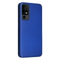 For TCL 40 XL Carbon Fiber Texture Flip Leather Phone Case(Blue)