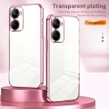 For Realme V30t Transparent Plating Fine Hole Phone Case(Black)